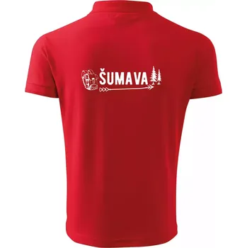Pánská košile Šumava nápis - Polokošile pánská Pique Polo 203 - 5XL ( Červená )