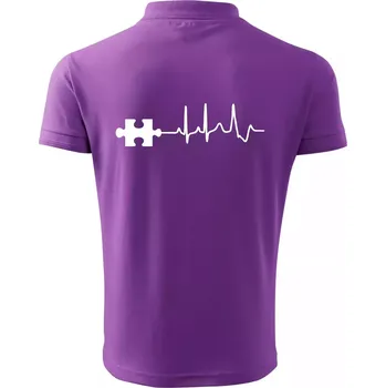 Pánská košile EKG puzzle rozpojené - Polokošile pánská Pique Polo 203 - 2XL ( Fialová )