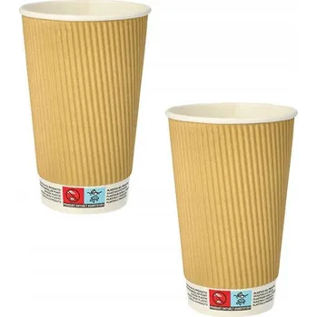 Jednorázové nádobí Papírové kelímky vroubkované 450 ml, prům. 90 mm, 25 ks