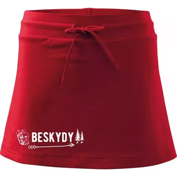Dámská sukně Beskydy nápis - Sportovní sukně - two in one - L ( Červená )