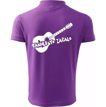 Pánská košile Kytara, takhle to všechno začalo - Polokošile pánská Pique Polo 203 - 3XL ( Fialová )