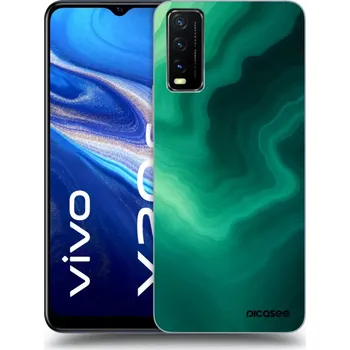 Pouzdro na mobilní telefon Picasee silikonový černý obal pro Vivo Y20s - Malachite