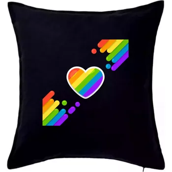 Polštář Srdce uhlopříčně - Polštář 50x50 - 50x50 - Pouze potah ( Černá )