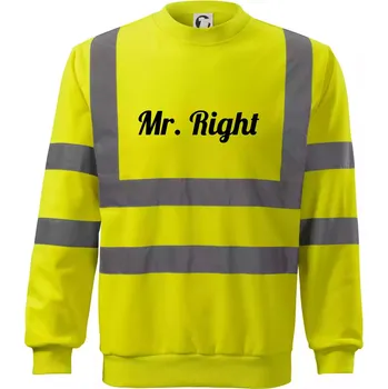 Pánská mikina Mr Right - Reflexní mikina - M ( Neonově žlutá )