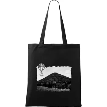 Nákupní taška Retro Milešovka - Taška bavlněná - 42 x 38 cm ( Černá )