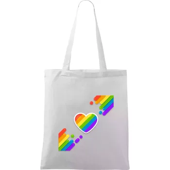 Srdce uhlopříčně - Taška bavlněná - 42 x 38 cm ( Bílá )