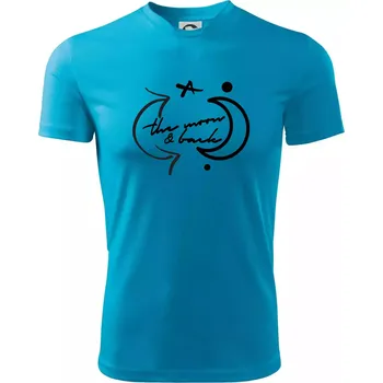 Pánské oblečení The moon and back - Pánské triko Fantasy sportovní (dresovina) - M ( Světlý tyrkys )