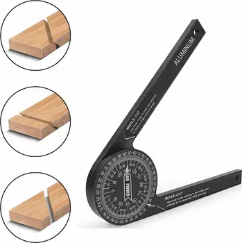 Úhloměr Úhelník NASTAVITELNÝ 360° Úhloměr STAVEBNÍ ZÁMEČNICKÝ TRUHLÁŘSKÝ HLINÍKOVÝ