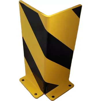 Obklad Černo-žlutá ocelová ochrana rohů zdí a stěn (patka) - délka 40 cm, šířka 16 cm, tloušťka 0,6 mm