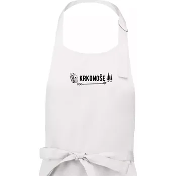 Kuchyňská zástěra Krkonoše nápis - Pánská zástěra na vaření - Univerzální velikost ( Bílá )