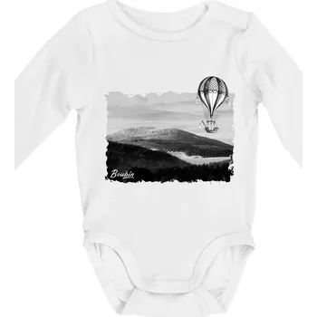 Retro Boubín - Body kojenecké s dlouhým rukávem - Dlouhý r. 3-6 měs ( Bílá )