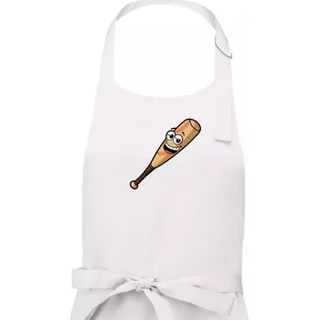 Kuchyňská zástěra Parové triko - baseballová pálka a míček - Dámská zástěra na vaření - Univerzální velikost ( Bílá )