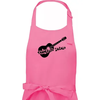 Kuchyňská zástěra Kytara, takhle to všechno začalo - Dámská zástěra na vaření - Univerzální velikost ( Růžová )