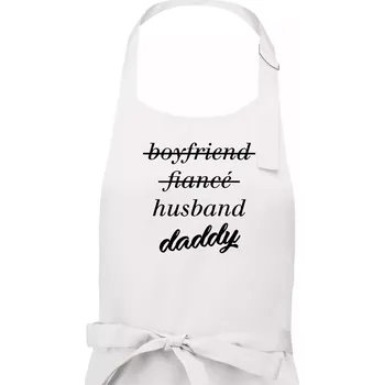 Kuchyňská zástěra Partnerské triko nastávající rodiče - Pánská zástěra na vaření - Univerzální velikost ( Bílá )
