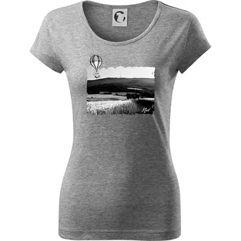 Dámské tričko Retro Kleť - Dámské triko Pure - XS ( Tmavě šedý melír )