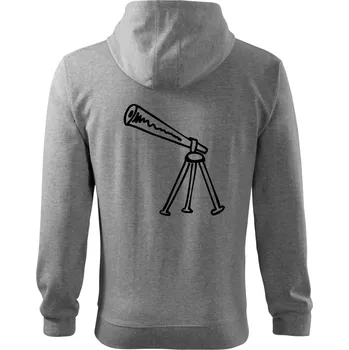 Pánská mikina Nebe - Dalekohled - Mikina s kapucí na zip trendy zipper - 3XL ( Tmavě šedý melír )