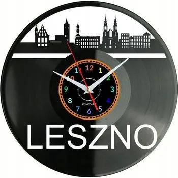 Hodiny LESZNO HODINY NÁSTĚNNÉ VINYLOVÁ DESKA DÁREK NAROZENINY PAMÁTKA