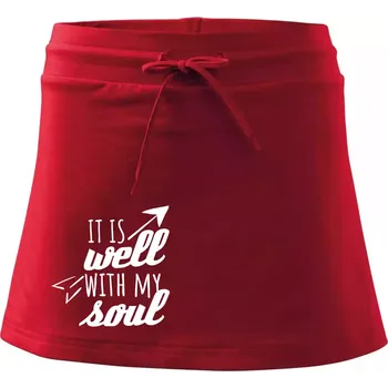 Dámská sukně It is well with my soul - Sportovní sukně - two in one - XL ( Červená )