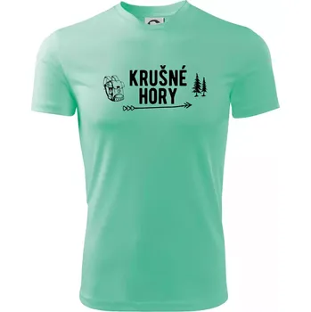 Chlapecké oblečení Krušné hory nápis - Dětské triko sportovní (dresovina) - 158 cm/12 let ( Mátová )