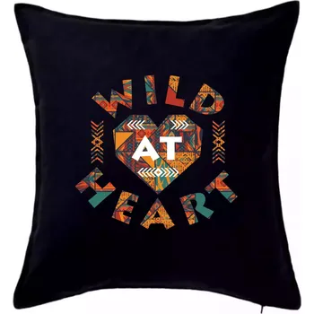 Polštář Wild heart - Polštář 50x50 - 50x50 - Včetně výplně ( Černá )