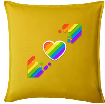 Polštář Srdce uhlopříčně - Polštář 50x50 - 50x50 - Pouze potah ( Žlutá )