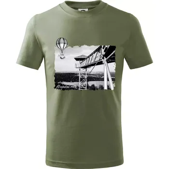 Retro Hraniční vrch - Tričko dětské bavlněné - 104-110cm / 3-4 roky ( Khaki )