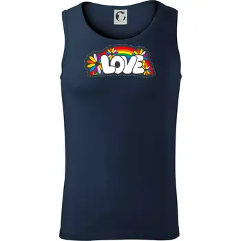 Love s duhou v pozadí - Tílko pánské Core - XL ( Námořní modrá (velmi tmavá - téměř černá) )