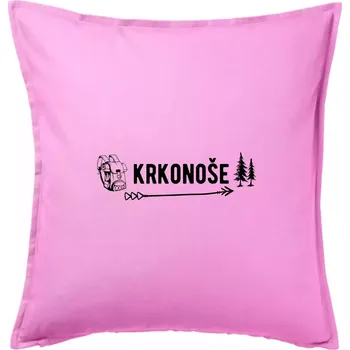 Polštář Krkonoše nápis - Polštář 50x50 - 50x50 - Pouze potah ( Růžová )