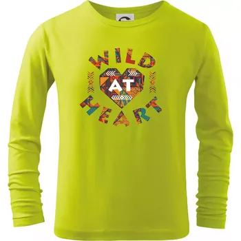 Chlapecké oblečení Wild heart - Triko dětské Long Sleeve - 158 cm/12 let ( Limetková )