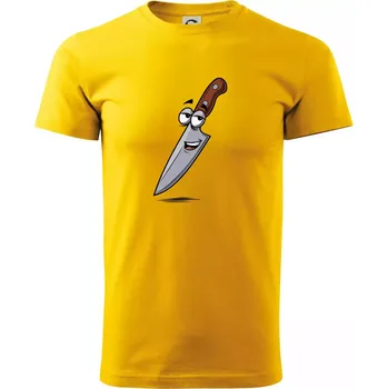 Pánské tričko Parové triko - Jablko a nůž - Triko extra velké (5-8XL) - 6XL ( Žlutá )
