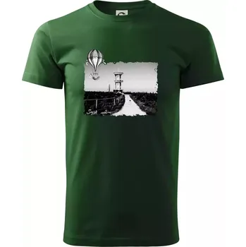 Pánské tričko Retro Smrk - Triko extra velké (5-8XL) - 7XL ( Lahvově zelená )