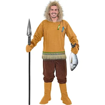 Karnevalový kostým Pánský kostým Eskymák, hnědý - XXL