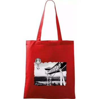 Nákupní taška Retro Hraniční vrch - Taška bavlněná - 42 x 38 cm ( Červená )