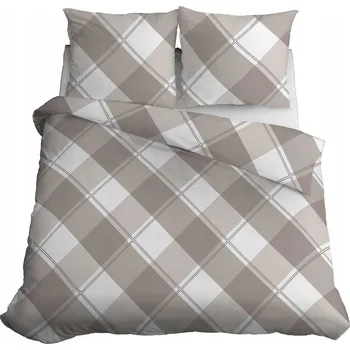 Povlečení SADA POVLEČENÍ KOSTKA BÉŽOVÁ SVĚTLE HNĚDÁ 200X220 220X200 PRO MLÁDEŽ MATNÉ