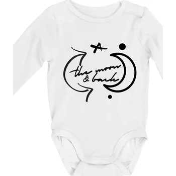 Kojenecký body The moon and back - Body kojenecké s dlouhým rukávem - Dlouhý r. 3-6 měs ( Bílá )