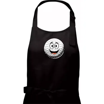 Kuchyňská zástěra Parové triko - Golfová hůl a míček - Pánská zástěra na vaření - Univerzální velikost ( Černá )