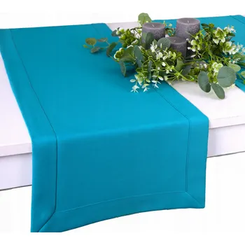 Prostěradlo Běžec na stůl PANAMA 40x160 Odolný proti skvrnám Hladký Dekorativní Tyrkysový