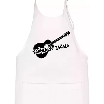 Kuchyňská zástěra Kytara, takhle to všechno začalo - Dětská zástěra na vaření - Univerzální velikost ( Bílá )