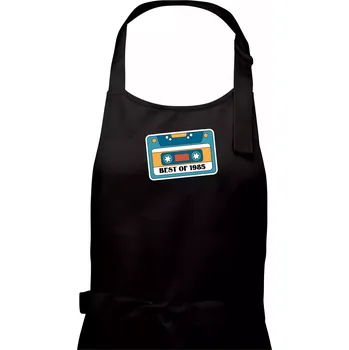 Kuchyňská zástěra Narozeniny kazeta Best of 1985 - Pánská zástěra na vaření - Univerzální velikost ( Černá )