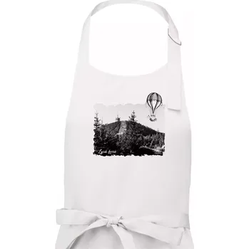 Kuchyňská zástěra Retro Lysá hora - Pánská zástěra na vaření - Univerzální velikost ( Bílá )