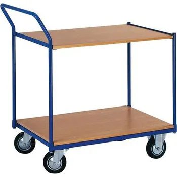 Policový vozík s madlem, do 200 kg, 2 police