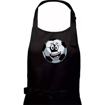 Kuchyňská zástěra Parové triko - Kopačka a míč - Pánská zástěra na vaření - Univerzální velikost ( Černá )