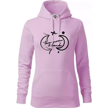 Dámská mikina The moon and back - Mikina dámská Cape s kapucí - S ( Orchid )