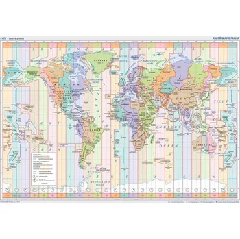 Svět: Časová pásma 1:55000000- Kartografie PRAHA (2018)