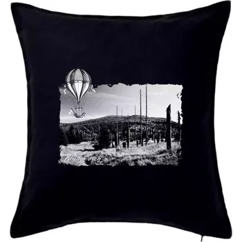 Polštář Retro Blatný vrch - Polštář 50x50 - 50x50 - Pouze potah ( Černá )