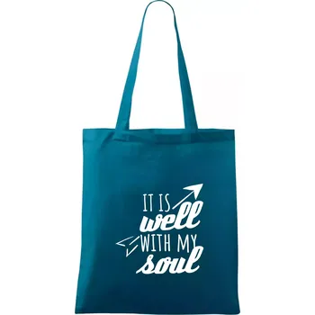 It is well with my soul - Taška bavlněná - 42 x 38 cm ( Petrolejová )