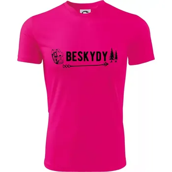 Chlapecké tričko Beskydy nápis - Dětské triko sportovní (dresovina) - 122 cm/6 let ( Neon Pink )