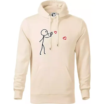 Pánská mikina Láska bublifuk - Mikina pánská Cape s kapucí - 5XL ( Mandlová )