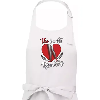 Kuchyňská zástěra The Heart breaker - srdce - Dámská zástěra na vaření - Univerzální velikost ( Bílá )