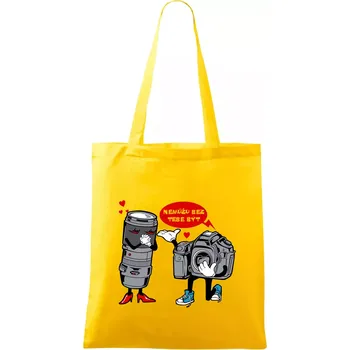 Nákupní taška Nemůžu bez tebe být foto - Taška bavlněná - 42 x 38 cm ( Žlutá )